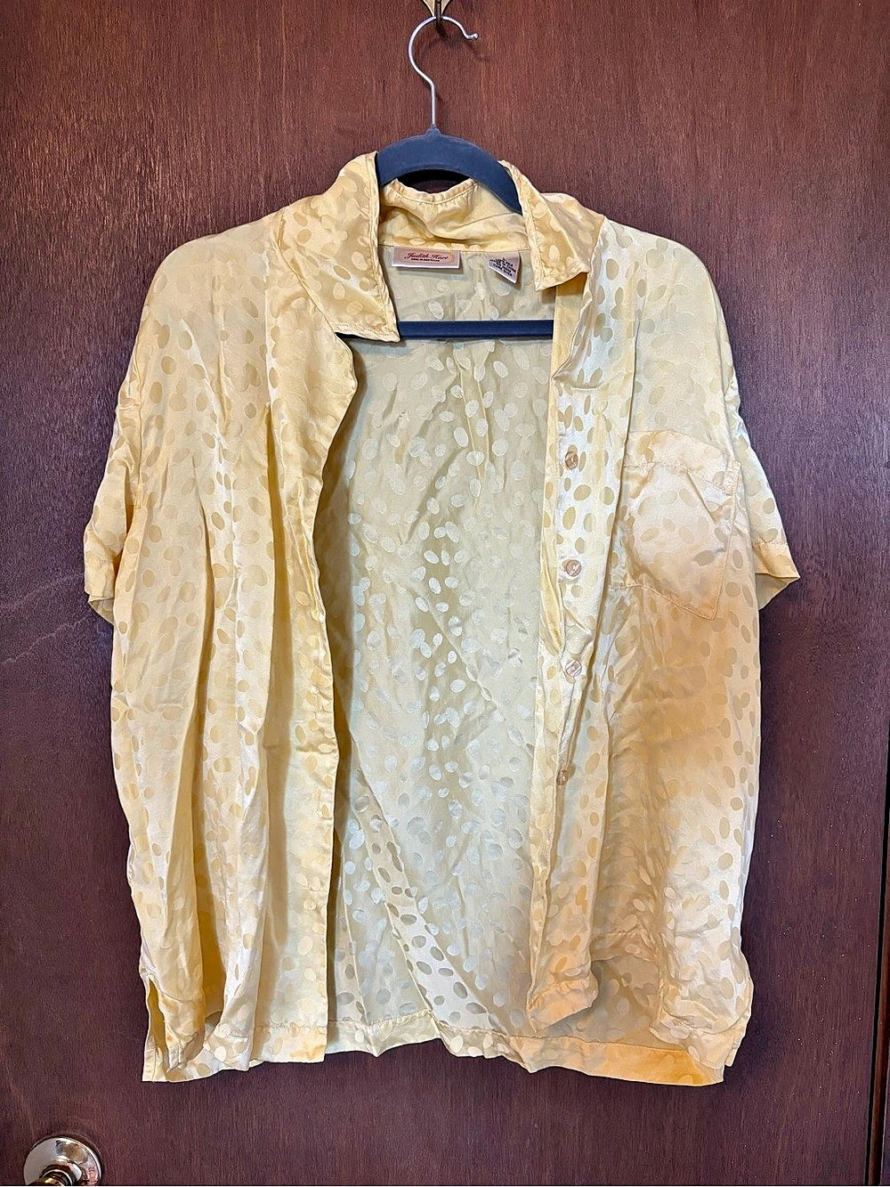 Judith Hart Silk Pajama Set in Yellow